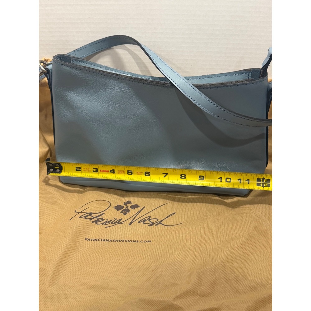 Patricia Nash Light Blue Leather Crossbody Bag Zip Top Shoulder Bag - Picture 14 of 16